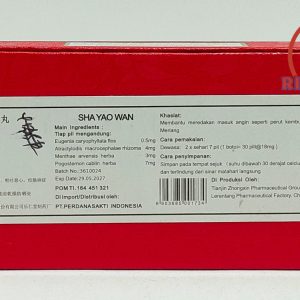 Sha Yao Wan – Obat Masuk Angin, perut kembung, mual, sakit kepala