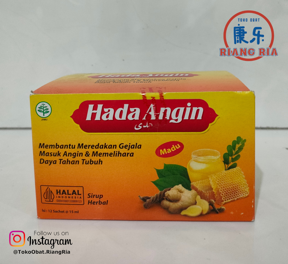 Hada Angin Box 12 Sachet @15ml – Sirup Herbal Masuk Angin